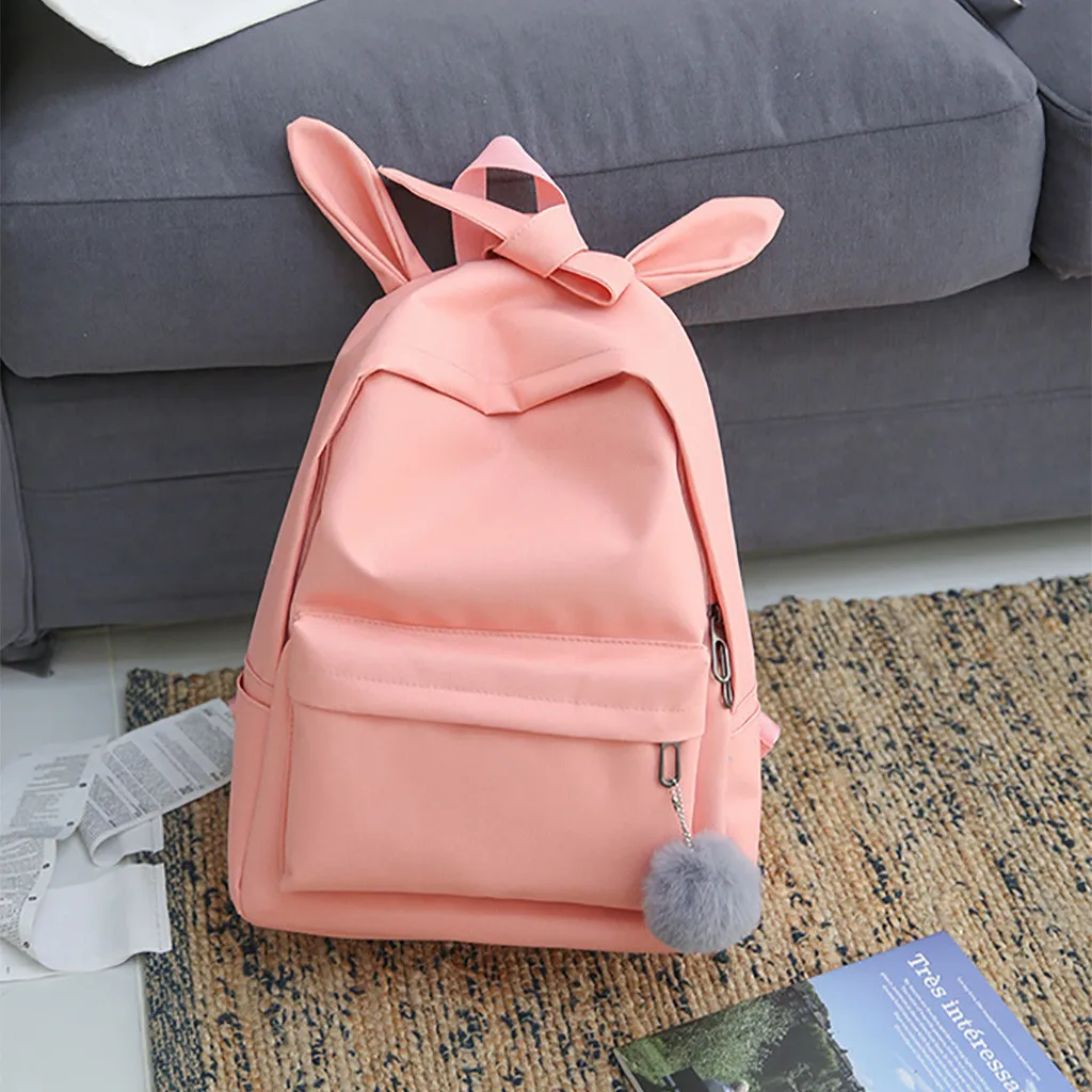 

Casual Cute Backpack Women Small Pink Fashion Women Nylon Solid Color Capacity Student Backpack Travel Couple Bag Mochilas Mujer