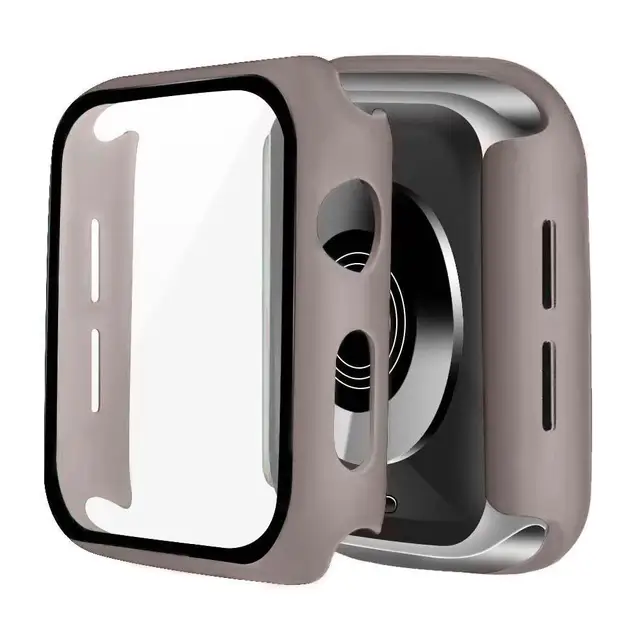 Glass + Cover For Apple Watch case 6/SE/5/4/3/2/1 iWatch 42mm 38mm bumper Tempered Glass for apple watch 44mm 40mm 42mm 38mm Khaki