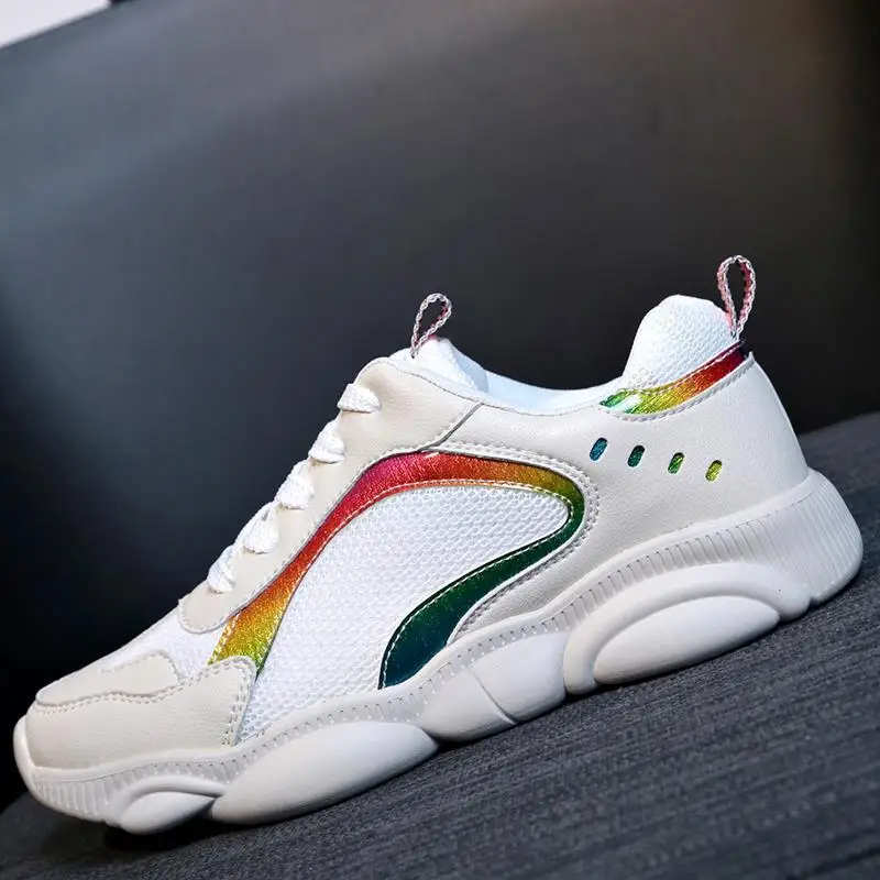

Dad Shoes Women's Korean-style Versatile Trendy Shoes 2019 New Style Spring Summer Sports Punched Sheet Red Thick Bottomed Bear