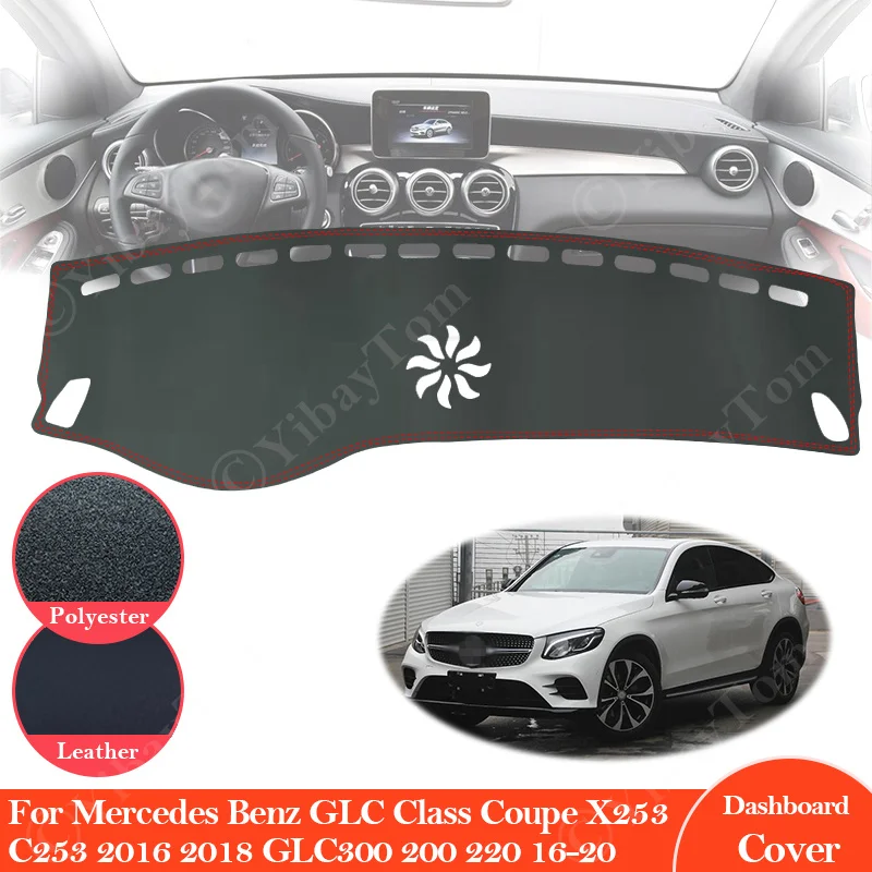

Для Mercedes Benz GLC класс купе X253 C253 анти-скольжения кожаный коврик приборной панели коврик от солнца аксессуары 2016 2018 GLC300 200 220