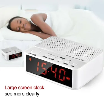 

USB Charging Battery Powered Home FM Travel Portable LED Display Radio Alarm Clock Multifunctional Bluetooth Speaker Sleep Timer