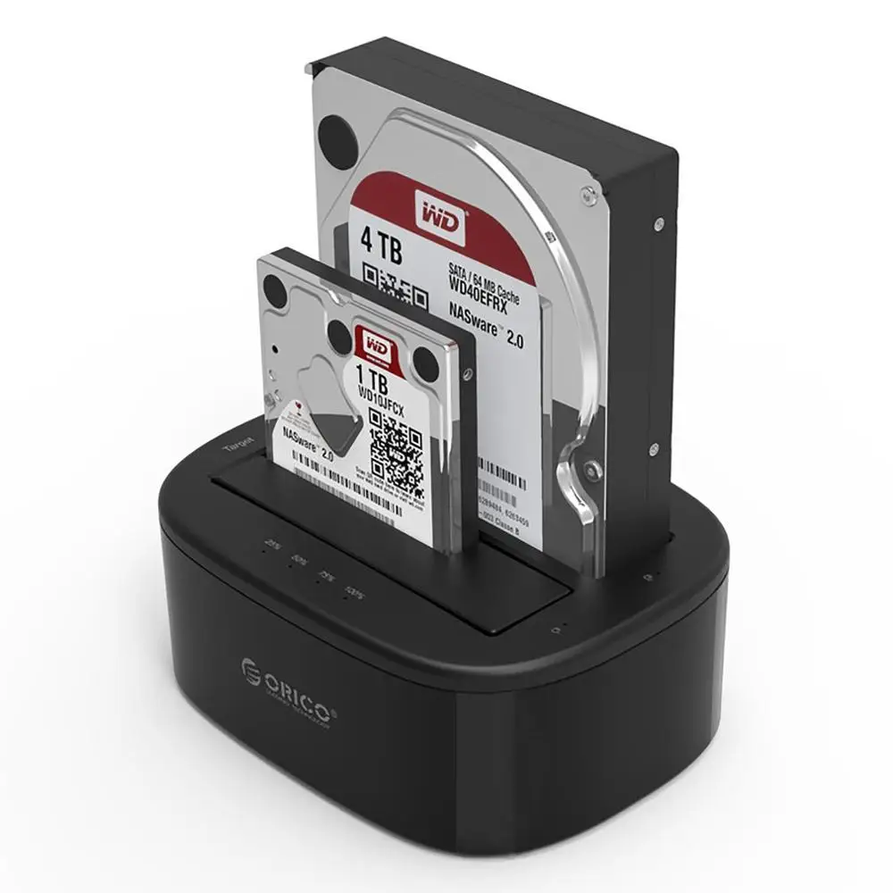 ORICO 6228US3-BK корпус для жесткого диска Dual-Bay 5 Гбит/с USB 3,0 на Sata док-станция для 2,5/3,5 дюймов HDD черный США AU чехол