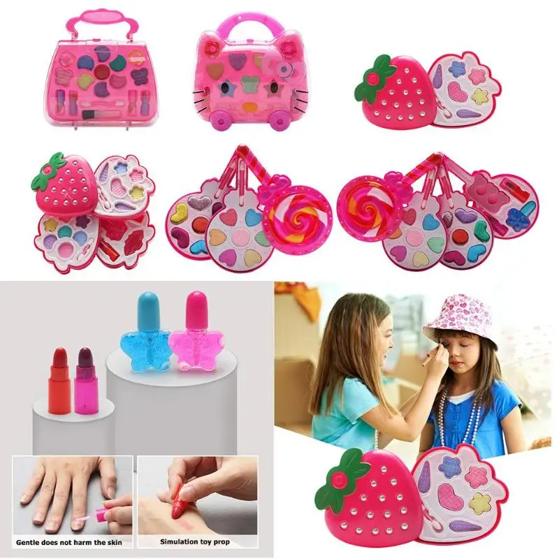 

Kids Make Up Toy Set Water Soluble Formula Pretend Play Princess Makeup Beauty Safety Toys Kit Easy to Wash Girl Makeup Supplies