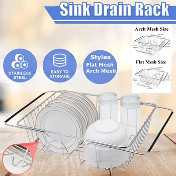 

Multifunctional Stainless Steel Sink Dish Drying Rack Storage Rack Organizer Kitchen Adjustable Organizer Storage Basket