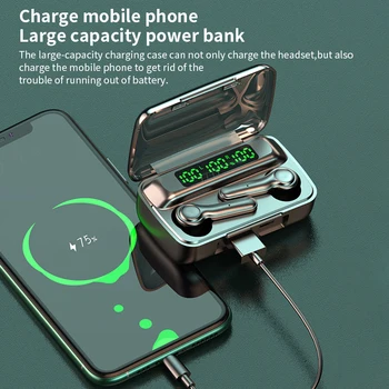 

TWS 5.1 Bluetooth Earphones 2000mAh Charging Box Wireless Headphone 9D HiFi Stereo Sports Waterproof Earbuds Headsets With Mic