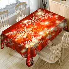 Tablecloth Christmas Tablecloth On The Table Christmas Tablecloth Print Rectangle Table Cover Holiday Party Home Decor#45