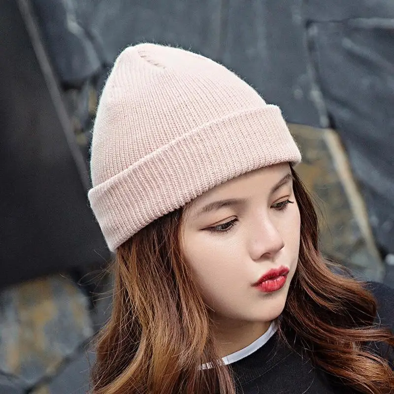 COKK, осенне-зимние шапки для мужчин и женщин, Skullies Beanies, вязаная шапка, шерстяная шапка, мужские шапки для девочек, шапки для мальчиков - Цвет: Pink