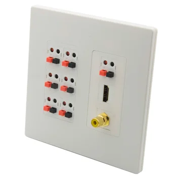 

2 Gang No Screw Spring Clip Style 7.1 8.2 9.0 Speaker Wall Plate