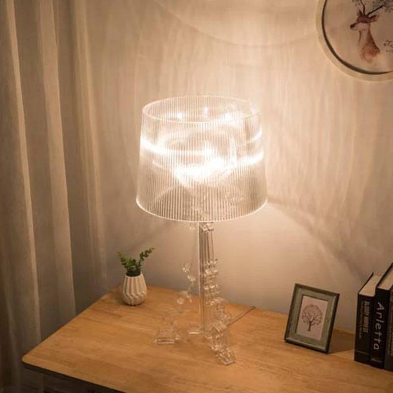  Modern Simple Ghost Shadow Clear Transparent Acrylic Table Lamps Light Bedroom Bedside Study Acryli