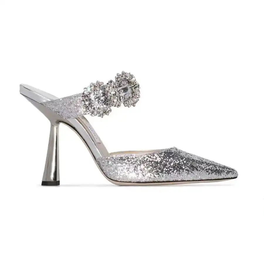 Kmeioo Summer Rhinestone Wedding Shoes Woman Pointed Toe High