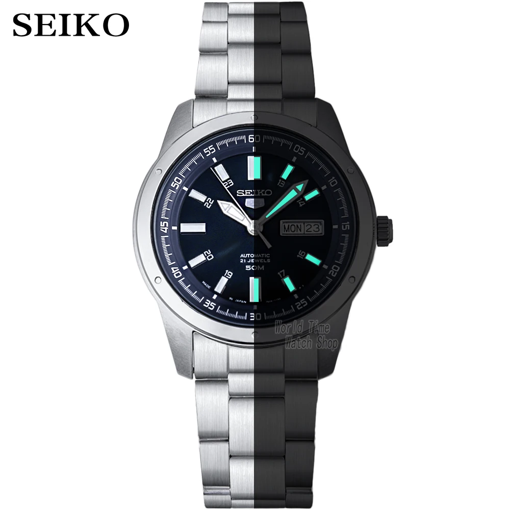 Seiko часы мужские 5 автоматические часы Топ люксовый бренд спортивные мужские часы набор Мужские часы водонепроницаемые часы relogio masculino SNZG15J1