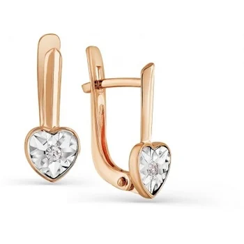

Master brilliant heart earrings with 2 red gold diamonds