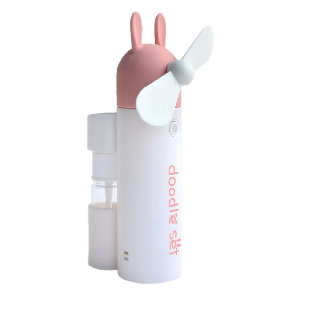 

New Style Cute Adorable Ear Water Spouting low consumptionUSB Small Fan Creative Trend Students Portable Hand-Held Mini Fan