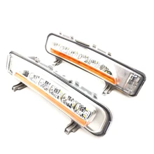 

1pair 12LED Amber+White Car Fog Lamp DRL Turn Signal For Ford Edge 2011-2014 SUV