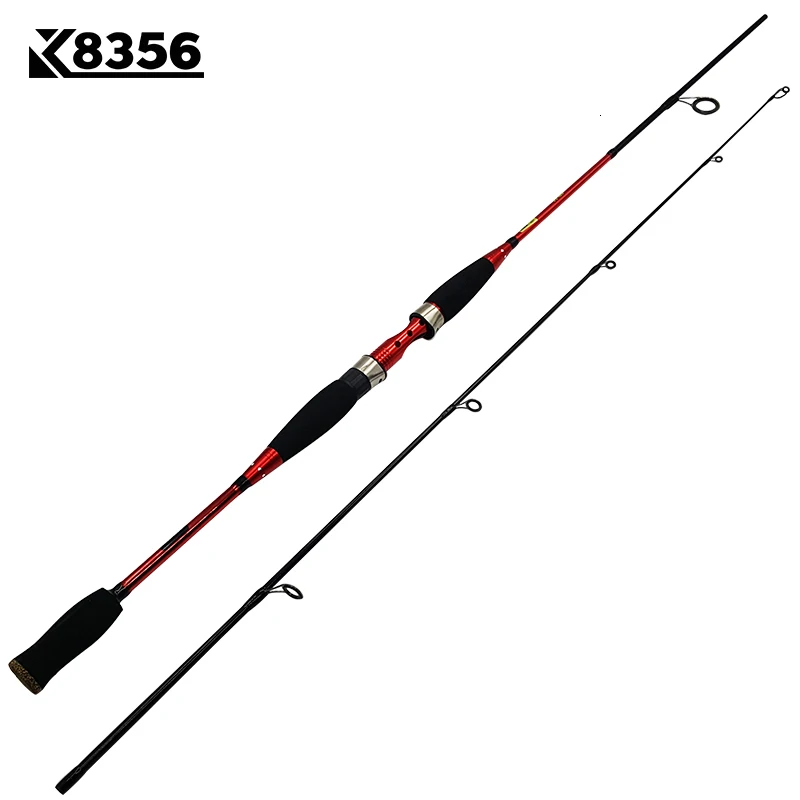 

K8356 Hard Ultralight Fishing Rod 2 Section 1.8m 2.1m Carp Fishing Tackle Metal Body Carbon Fiber Spinning Rod Casting Lure Rod