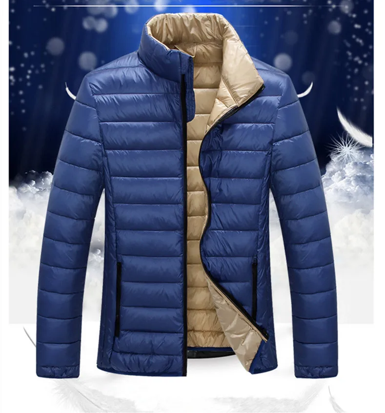 Новое поступление, зимние пуховые пальто с стоячим воротником, мужские теплые парки, приталенные толстые пуховики, высококачественные мужские пальто - Цвет: colour 2