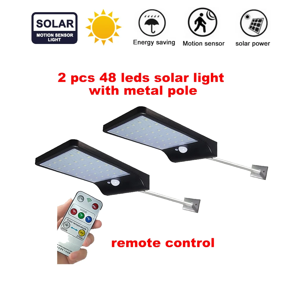 

2/4pcs LED Solar Light Powered LED Solar Lamp Panel 48 LED Motion Sensor IP65 Human Body Induction Outdoor Lighting Garden ABS W