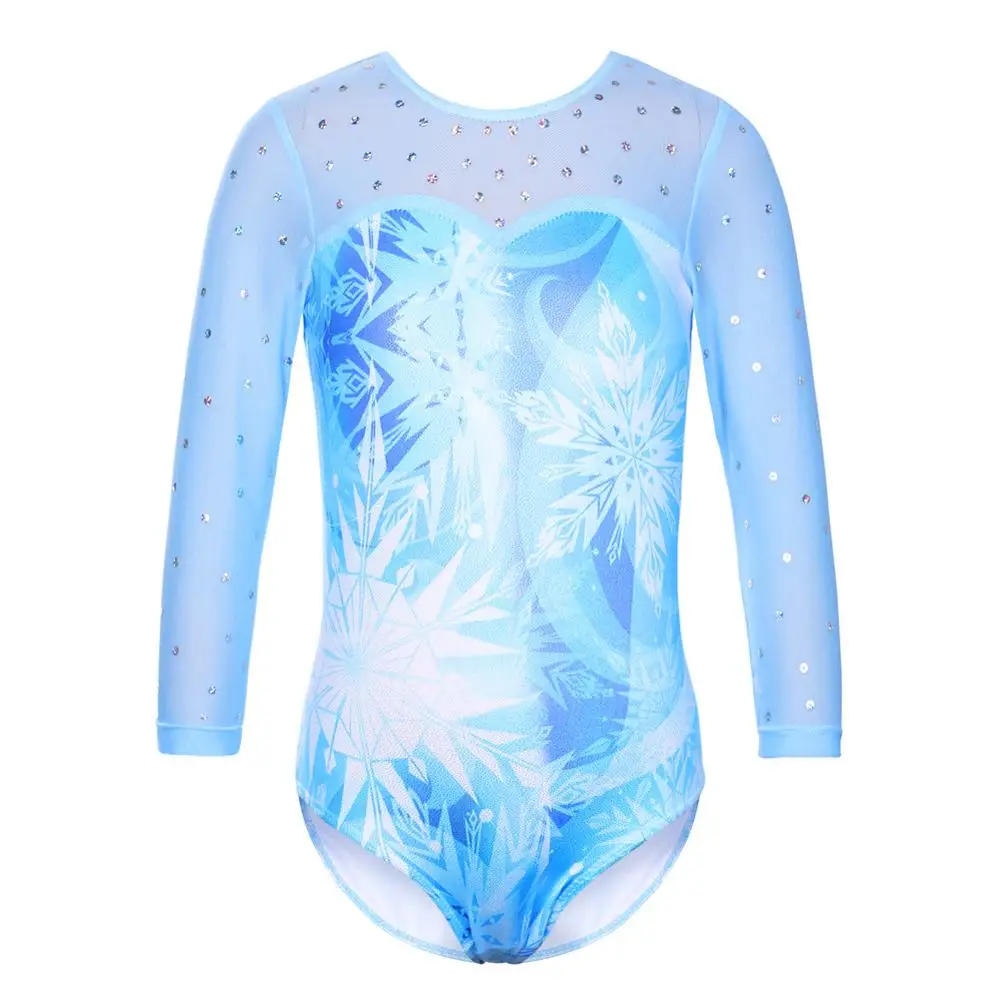 Body Maniche Lunghe Per Ginnastica E Danza HOZIY Per Bambine E Ragazze - Morbido, Color Celeste, Taglie 4-5 Anni - 3