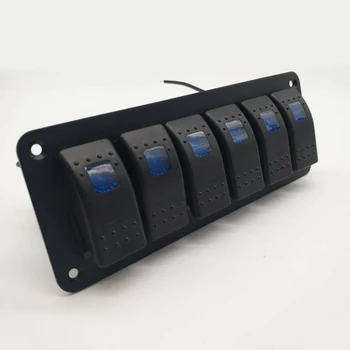 

Boat Rocker Switch Panel 6 Gang 12-24V Waterproof Parts Universal Car Marine