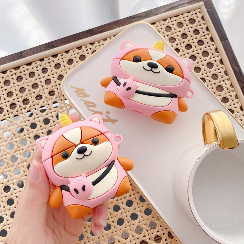 

For AirPods 2 AirPods 1 Case Cute cartoon Unicorn shape silicon headphone Cover For Air pods 3 Pro Portable Case Protect