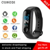 Montre connectée M3 plus, Bracelet de Sport, moniteur d'activité physique, fréquence cardiaque, pression artérielle, étanche IP65 1
