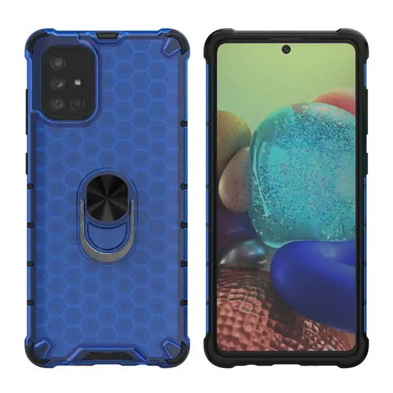 

For Samsung Galaxy A71 Case Ultra Thin Silicon Phone Case For Samsung A71 SM-A715F A715F A715 Magnetic Metal Finger Ring Cover