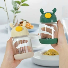 Милая Детская Студенческая стеклянная чашка для холодной воды, домашний фруктовый сок, ароматизированный чай, чашка для черного чая, школьная портативная чашка для чая