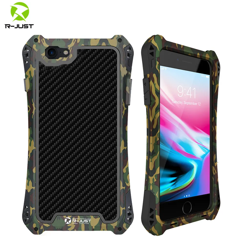 

R-just Metal Case For Iphone 7 8 Plus X Xr Xs Max Cover Shockproof Hybrid Rugged Armor Case For Iphone 7 8 11 Pro 2019 Cover