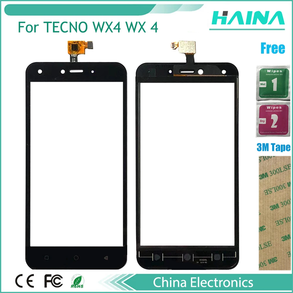 black color touchscreen WX4 Touch Sensor For Tecno WX4 Front Glass