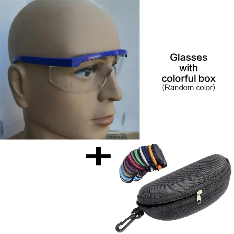 Glasses and Box Новые рабочие защитные очки страйкбол защитные рабочие очки Защита от пыли ветрозащитные противотуманные очки Защита глаз Защитные изделия - Цвет: Glasses and Box