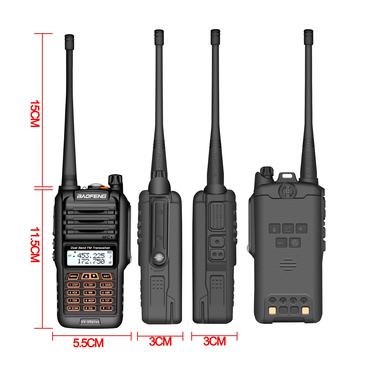 UV-9R Plus Водонепроницаемая портативная рация 8 Вт двухстороннее радио Двухдиапазонный портативный 10 км Дальний диапазон UV9R CB Ham портативное радио