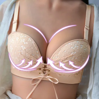 

Lace Women Strapless Bra For Dress Wireless Super Push Up Invisible Backless Bra Small Breast Sexy Brassiere Seamless Bralette