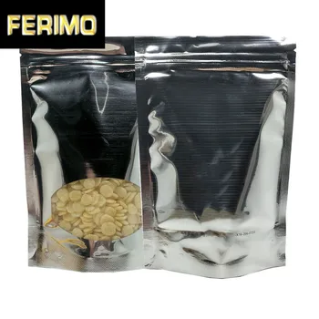 

Silver Stand Up Zip Lock Package Bags With Round Plastic Window Zipper Aluminum Foil Bag for Dried Flower Fruit Snacks Storage