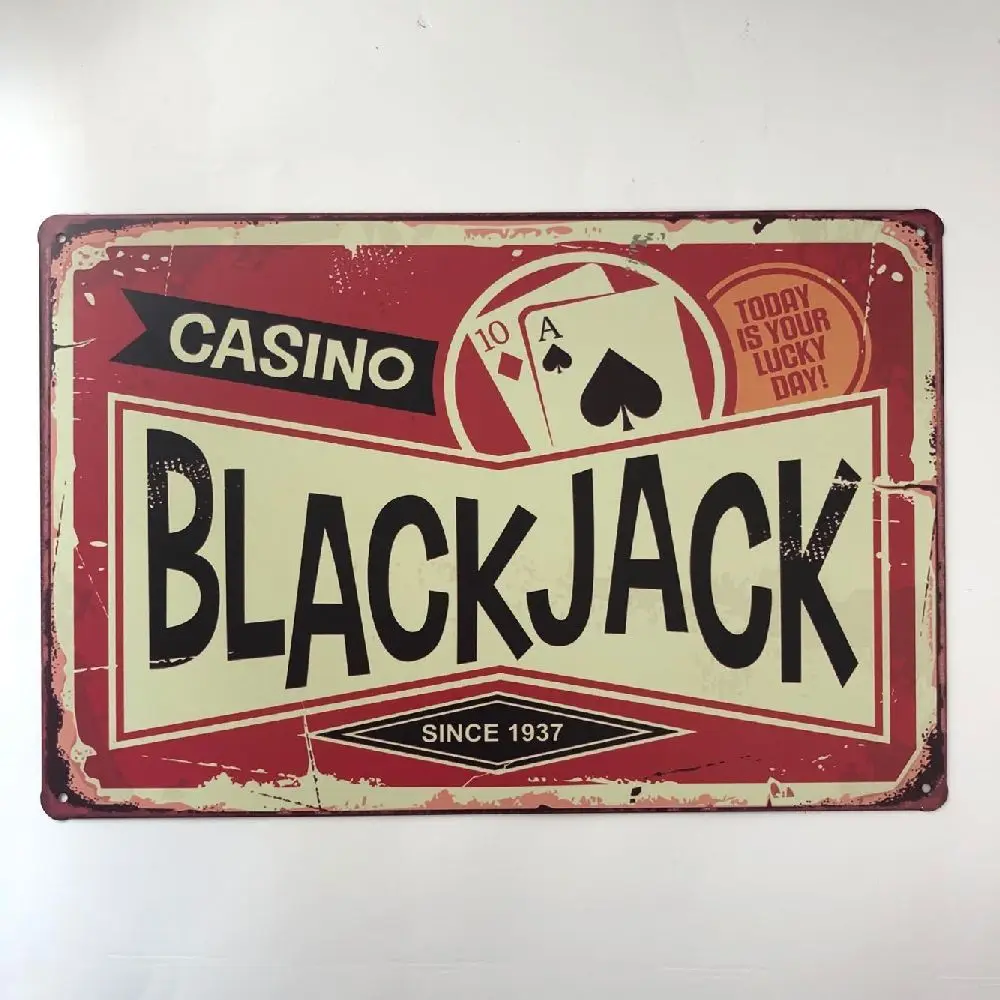 Металлическая настенная жестяная вывеска для виски Blackjack винтажный бар паб кухня