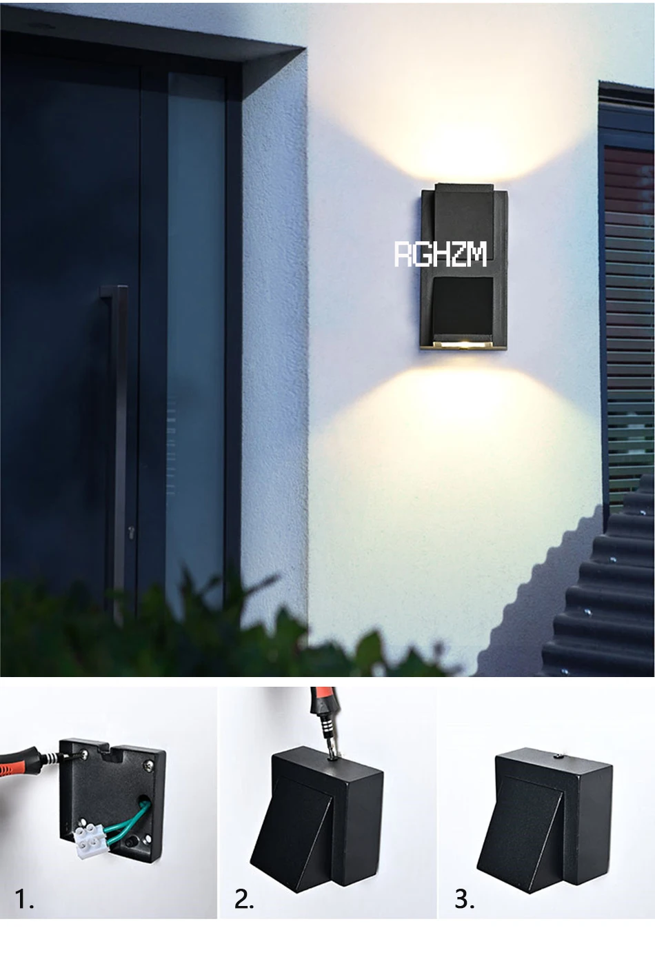 black wall lights 5W 10W Modern Simple Creative Outdoor Waterproof IP65 Wall Lamp LED Courtyard Lamps Gate Lamp Terrace Balcony Garden Wall Light garden wall lights