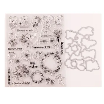

KSCRAFT Cute Bear Stamp Metal Cutting Dies for DIY Scrapbooking/Card Making/Kids Fun Decoration Supplies