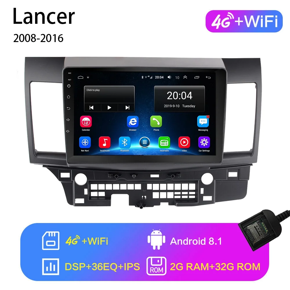 4G SIM 2G 32G 2G+ 32G 1" 2din Android 8,1 GO автомобильный dvd-плеер для Mitsubishi Lancer 2008 2009 2010- автомобильный Радио gps навигация wifi плеер - Цвет: 4G SIM 2G 32G