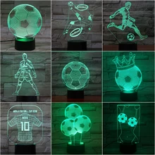 Новинка светильник s 3d футбольная лампа C Ronaldo ночной Светильник детский домашний декор Прямая поставка прикроватный Messi детский светодиодный ночной Светильник для футбола