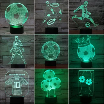 

Novelty Lights 3d Football Lamp C Ronaldo Nightlight Child Home Decor Dropshipping Bedside Messi Kids LED Night Light Soccer