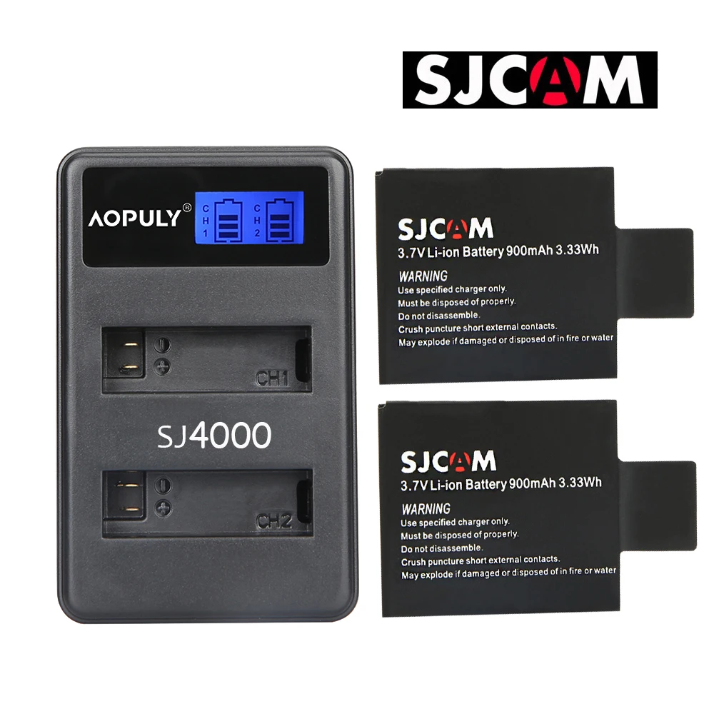 Аккумулятор для камеры SJCAM SJ4000 PG1050 литий ионный аккумулятор зарядное устройство
