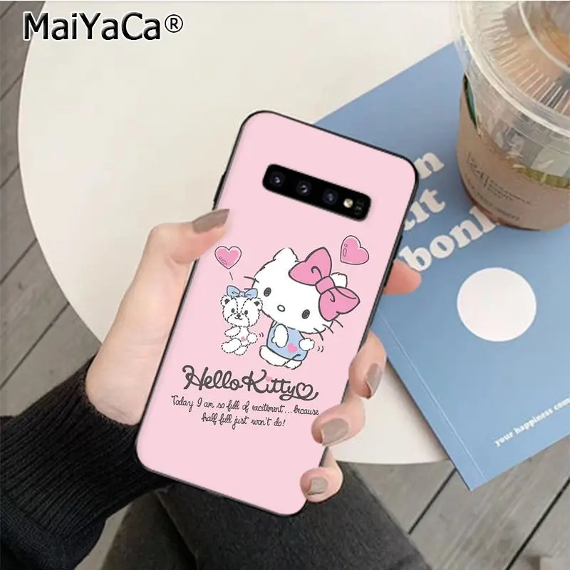MaiYaCa милый розовый чехол с рисунком hello kitty из ТПУ мягкий силиконовый черный чехол для телефона Xiaomi 8 9 se Redmi 6 pro 6A 4X7 note 5 7 - Цвет: A8