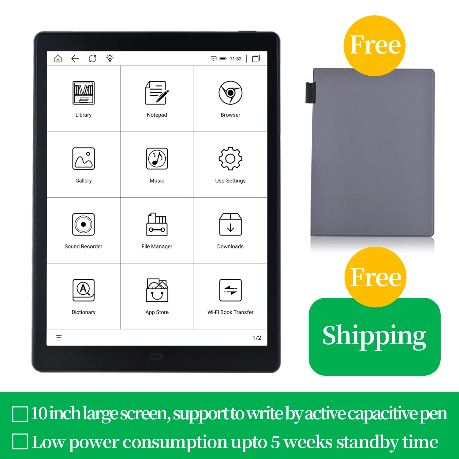 New arrival 2021 likebook P10W 褝谢械泻褌褉芯薪薪邪褟 泻薪懈谐邪 eReader for 10 inch with andorid 8.1 OS Support to write by WACOM pen - ANKUX Tech Co., Ltd