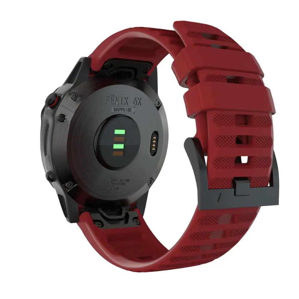 ตัวเลือกสินค้า สายนาฬิกาซิลิโคนสำหรับ Garmin Fenix 6X Pro 5X 7X 3HR ใส่สบาย ทนทาน