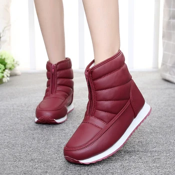 

Women Boots Winter Shoes Waterproof Thick Plush Warm slip-resistant Zipper Women Ankle Snow Boots Size 35-55