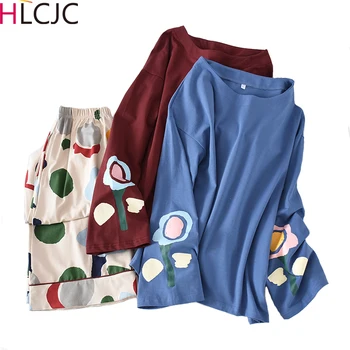

Summer Two Piece Cotton Women Pajama Set Cute Cartoon Top And Shorts Pyjamas Sleepwear High Elastic Pijama Nightie Home Clothes