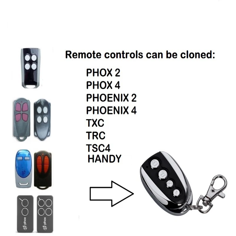 Para PHOX2... PHOX4... TXC, la Comisión de la Verdad y la reconciliación TSC4... útil PHOENIX2... PHOENIX4 Rolling code 433,92mhz de control remoto para puerta de garaje