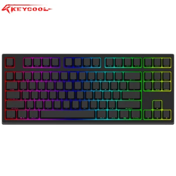 

keycool 87RGB mechanical keyboard PBT Side Luminescent Key Hat Gateron Switch Desktop Game Keyboard