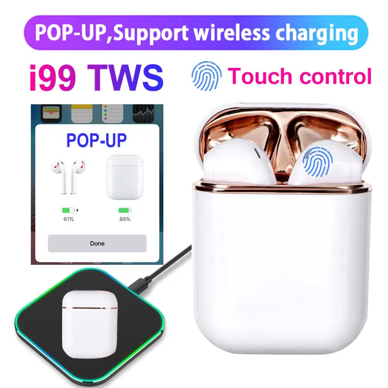 €14.24 29% de DESCUENTO|I99 TWS Pop control táctil Bluetooth 5,0 auriculares Super bass con carga inalámbrica auriculares para móviles auriculares para teléfonos-in Auriculares y cascos from Productos electrónicos on AliExpress 