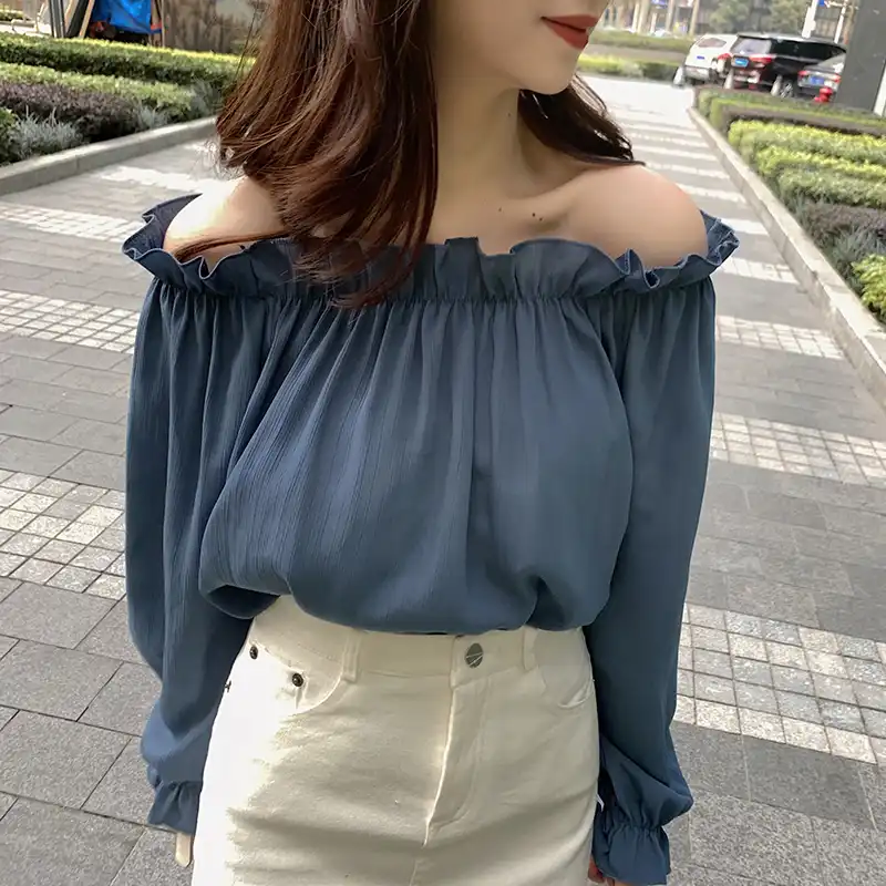 Blusa manga ancha mujer Clearance