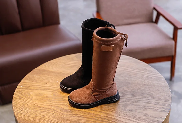 Classic Girls Boots Single Layer For Autumn Spring Kids High Boots With Band Bow-knot Fashion Princess Children Big Girl Boots